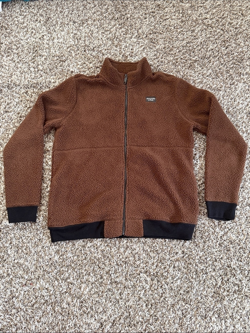 Abercrombie Kids Brown Sherpa Fleece Jacket Size 15/16 Full Zip